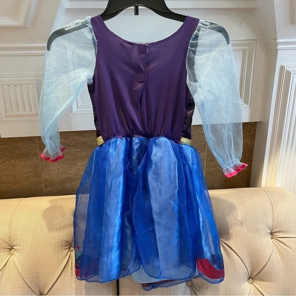Disney Frozen Anna Kids Girls Blue Halloween Princess Dress Costume Child 4-6x